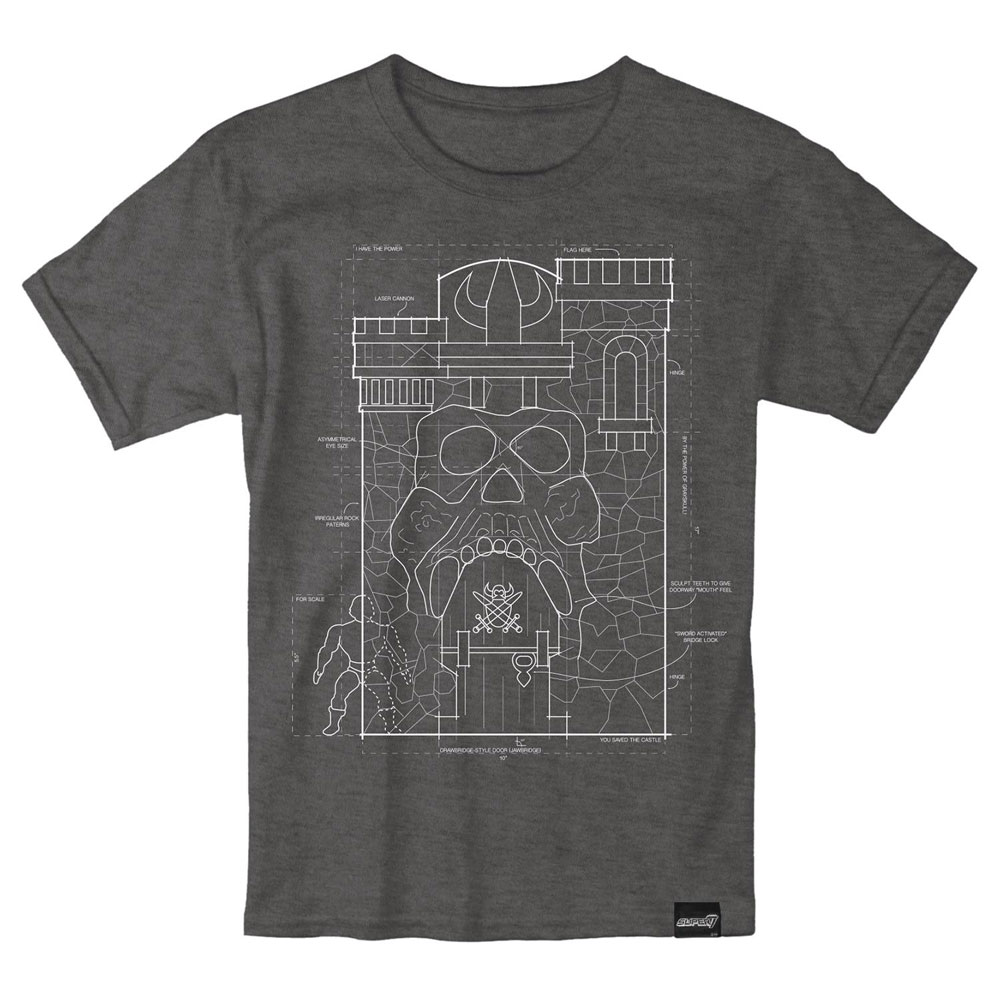 Image: Masters of the Universe T-Shirt: Greyskull Blueprint  (L) - Super 7