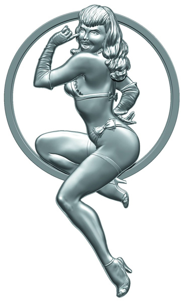 Image: Bettie Page Sculpted Metal Pin: Dave Stevens' Girl of Our Dreams  - Dark Horse Comics