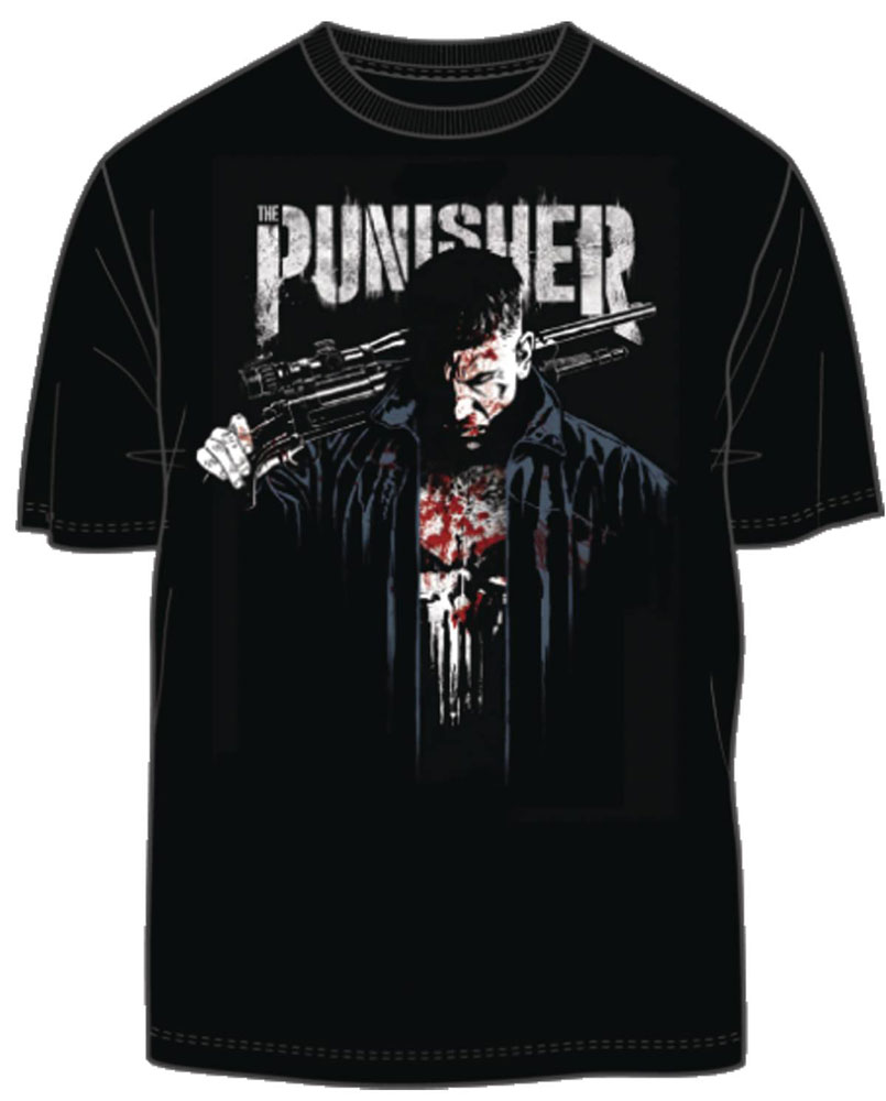 Image: Marvel Netflix Punisher T-Shirt: Poster [Black]  (M) - Mighty Fine