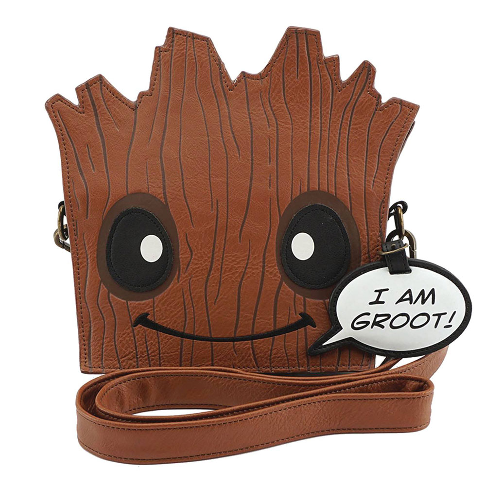 Image: Loungefly Marvel Crossbody Handbag: Groot  (Die Cut) - Loungefly