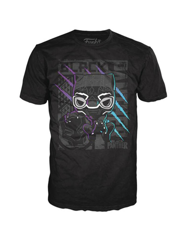 Image: Pop! Tees Marvel T-Shirt: Black Panther - Color Scratch [Black]  (M) - Funko