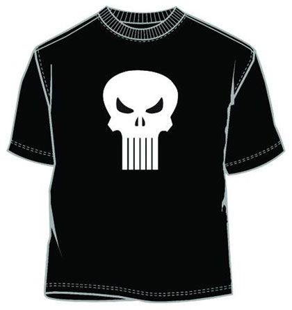 Image: Punisher: Glow Head GID Black T-Shirt  (XL)