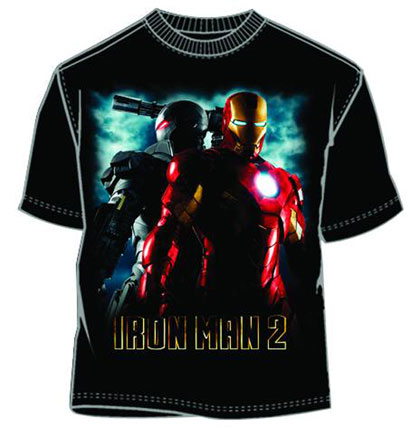 Image: Iron Man 2: War Iron Media Black T-Shirt  (L)