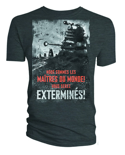 Image: Doctor Who: Dalek Extermines T-Shirt [Charcoal]  (L) - Movie/Tv Apparel