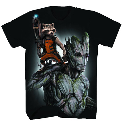 Image: Guardians of the Galaxy: Fully Loaded T-Shirt [Black Spiral]  (M) - 