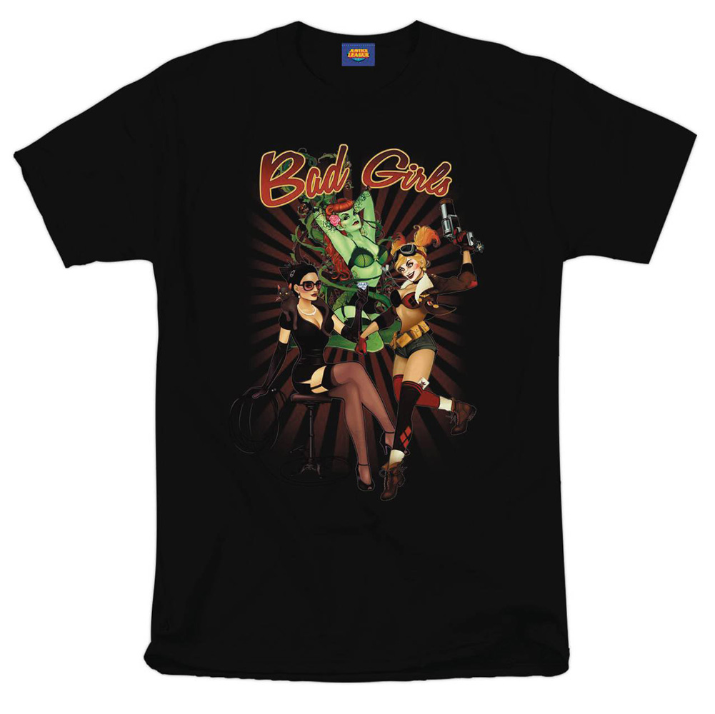 Image: DC Bombshells T-Shirt: Bad Girls [Black]  (XL) - Trevco Sportswear