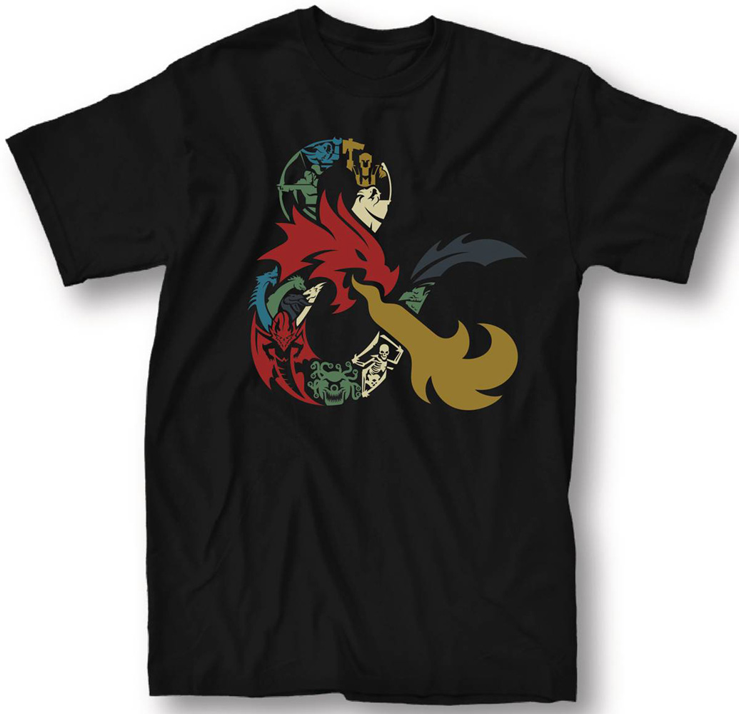 Image: D&D T-Shirt: Stylistic Ampersand [Black]  (M) - Mighty Fine