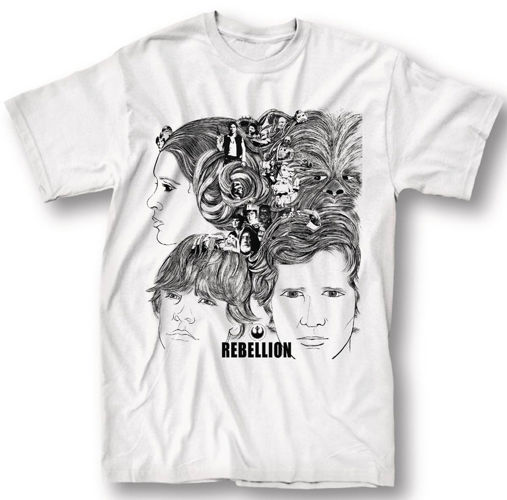 Image: Star Wars T-Shirt: Rebellion Cover [White]  (XXL) - Mighty Fine