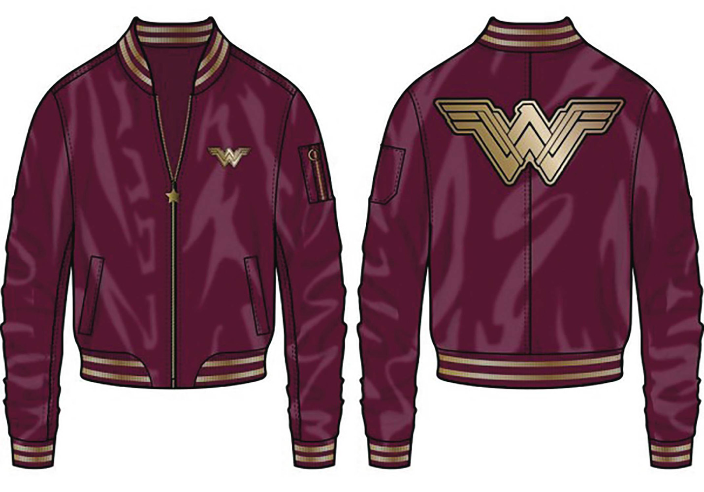 Image: Wonder Woman Movie Logo Bomber Jacket  (L) - Bioworld Merchandising