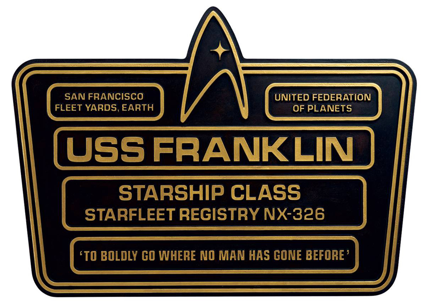 Image: Star Trek Official Starhips Collection Dedication Plaque: U.S.S. Franklin NX-326  - Eaglemoss Publications Ltd