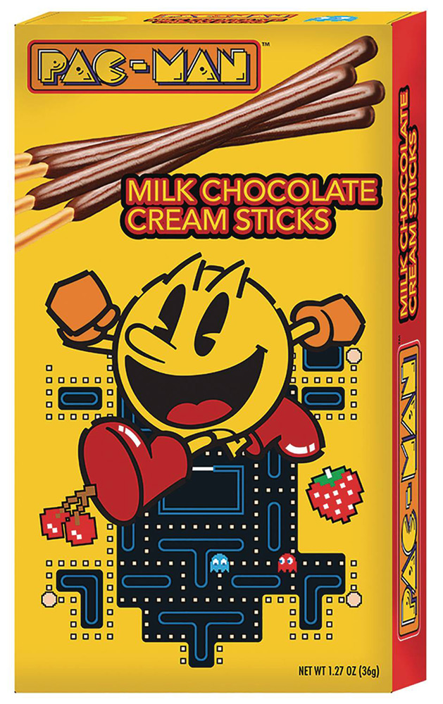 Image: Pac-Man Chocolate Cream Sticks 12-Piece Display  - Boston America Corp.