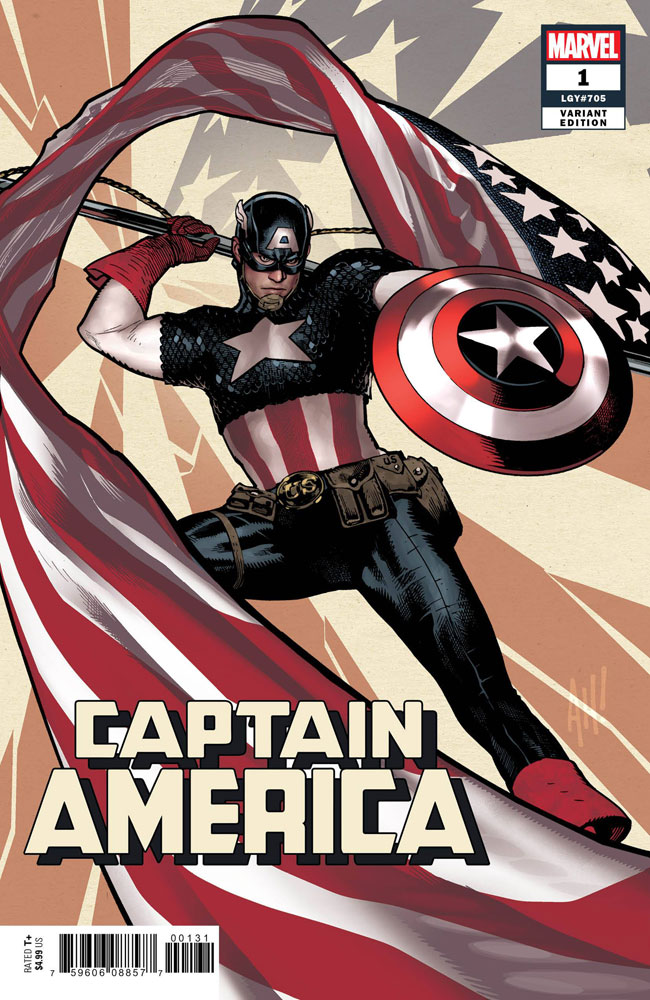 Image: Captain America #1 (variant cover - Hughes) - Marvel Comics