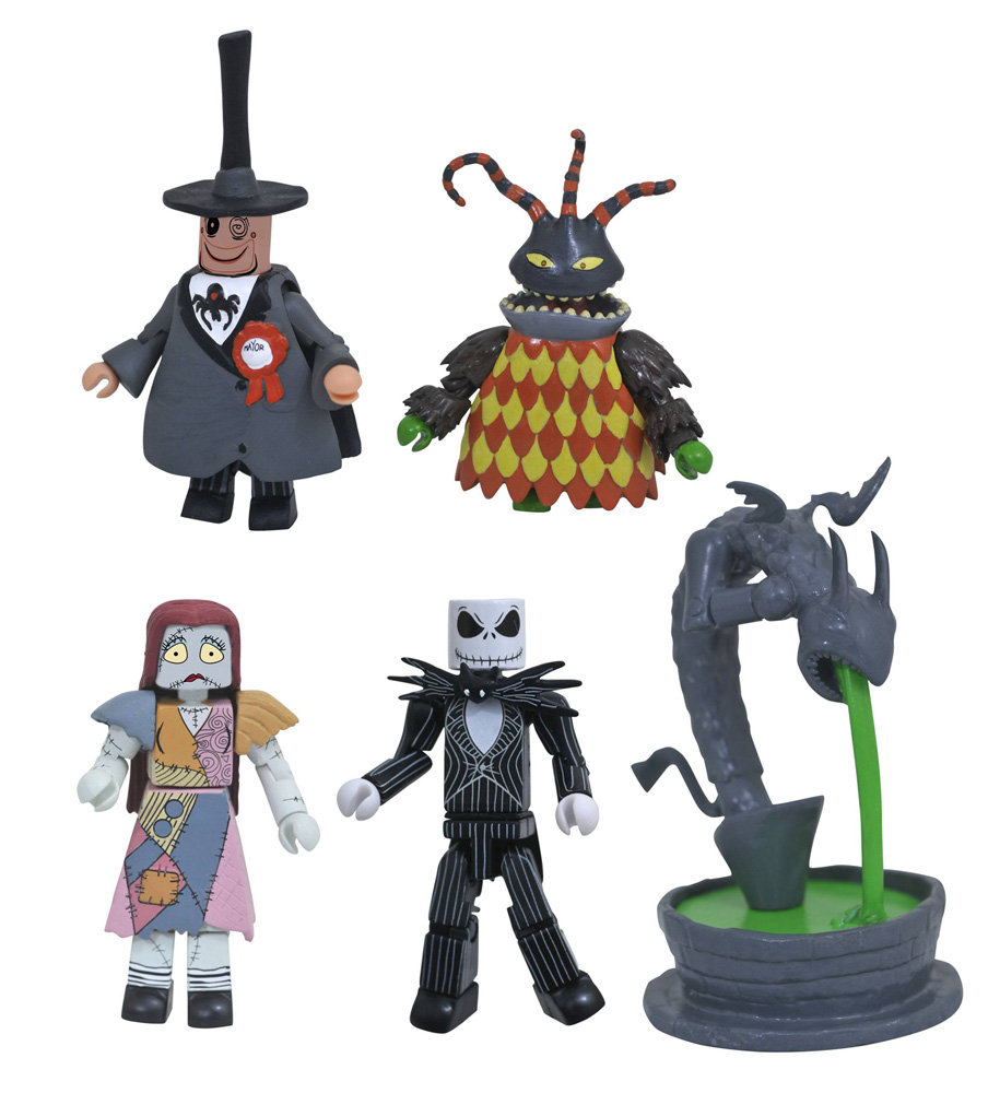 Image: Nightmare Before Christmas Deluxe Minimates Box Set: Town Hall Fountain  - Diamond Select Toys LLC