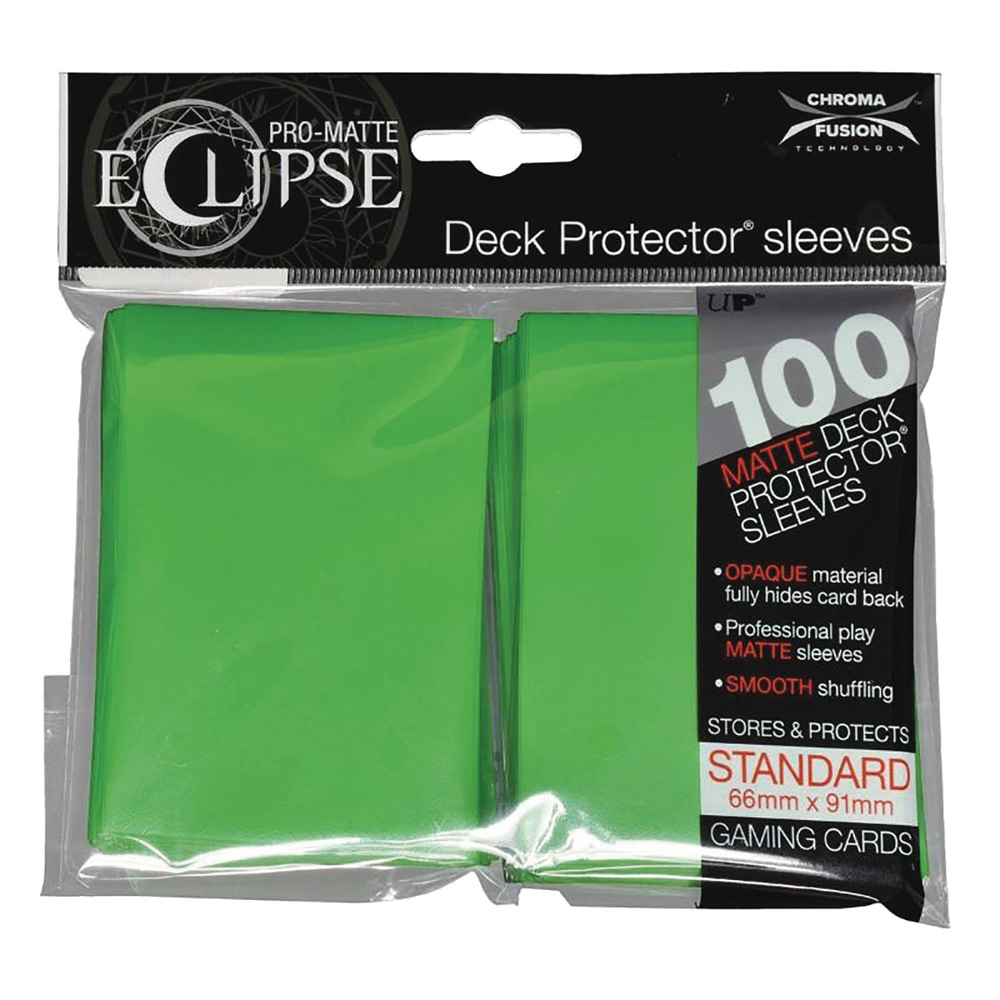 Image: Pro Matte Eclipse 2.0 Deck Protectors - 100-Count  (Lime Green) - Ultra Pro International