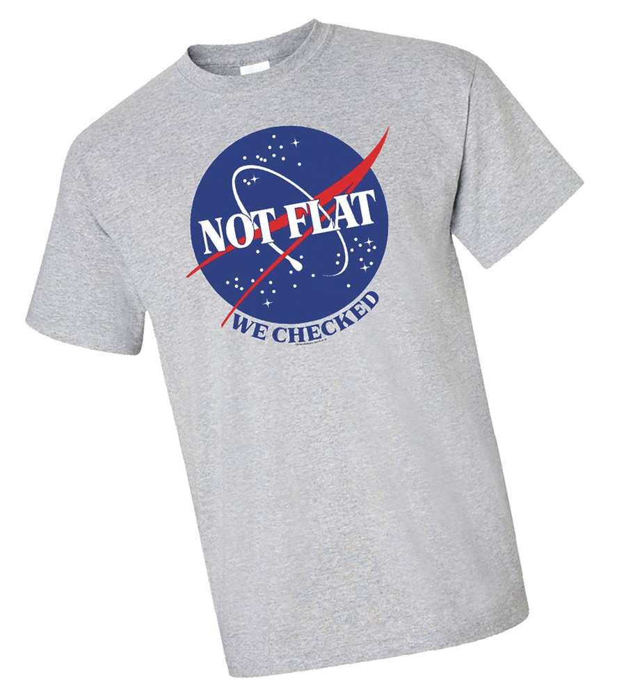 Image: Not Flat, We Checked T-Shirt [Grey]  (L) - Off World Designs
