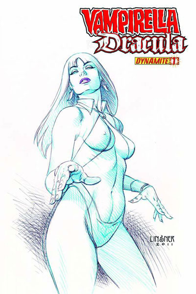 Image: Vampirella vs. Dracula #1 (10-copy Linsner sketch variant cover) (v10)