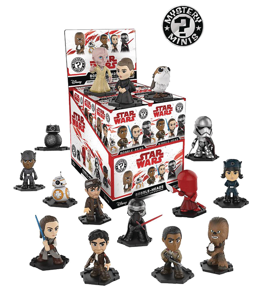 Image: Mystery Minis Star Wars E8 12-Piece Blind Mystery Box Display  - Funko