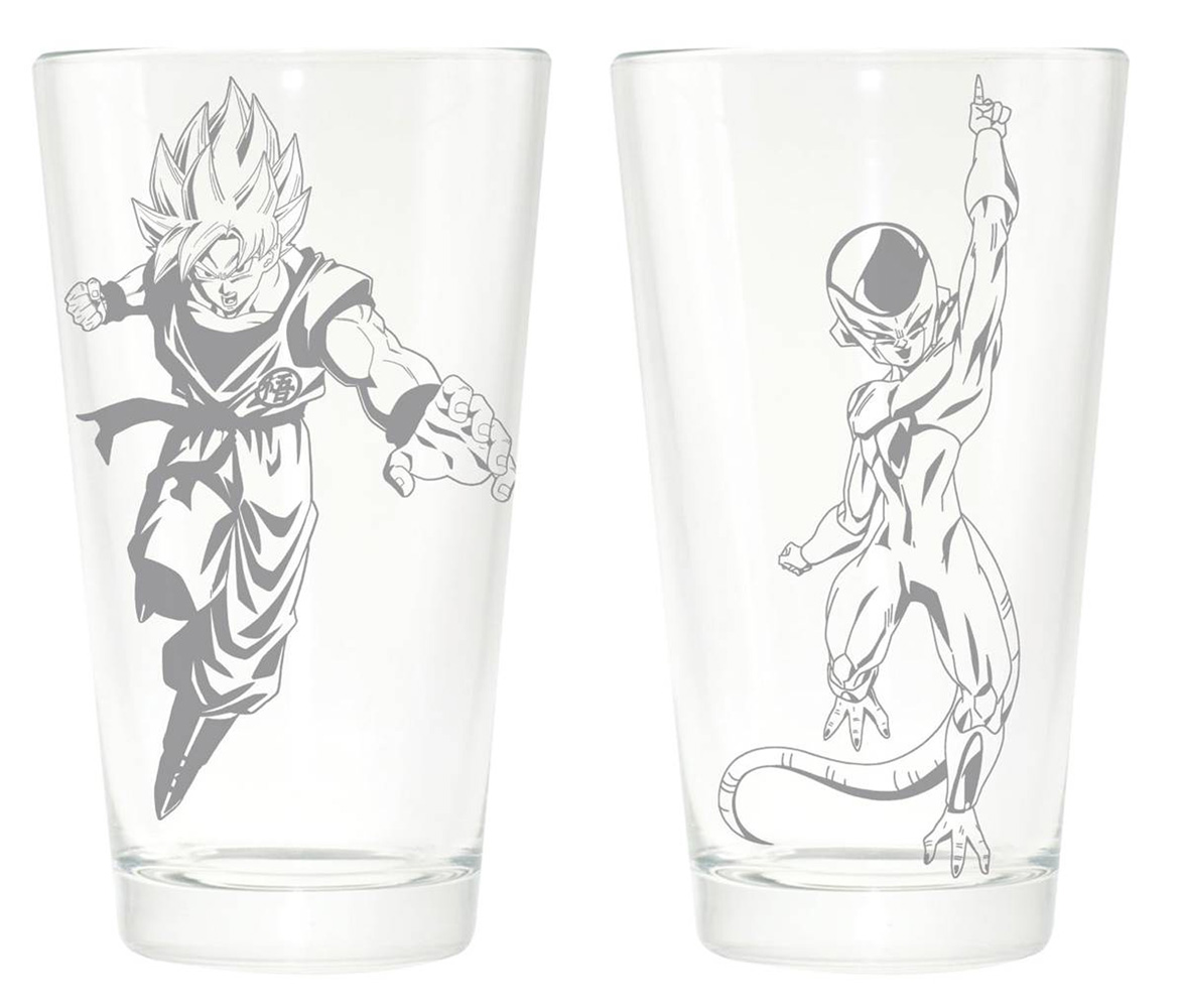 Image: Dragon Ball Z Pint Glass Set: Goku & Frieza  (Etched) - Surreal Entertainment