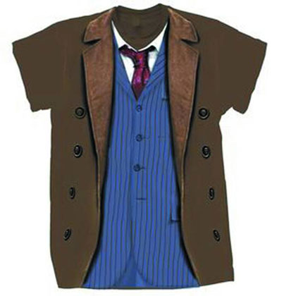 Image: Doctor Who: Tenth Doctor Costume T-Shirt  (L) - Movie/Tv Apparel