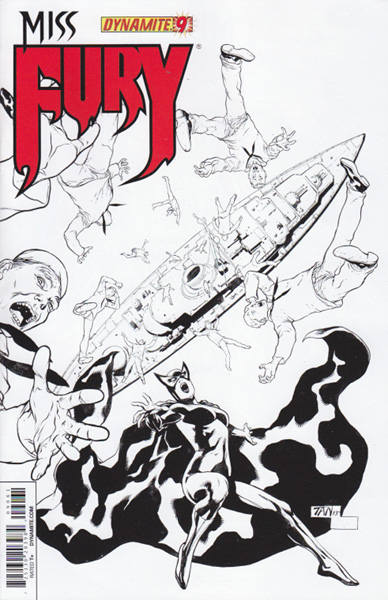 Image: Miss Fury #9 (25-copy incentive cover - Tan B&W) - Dynamite