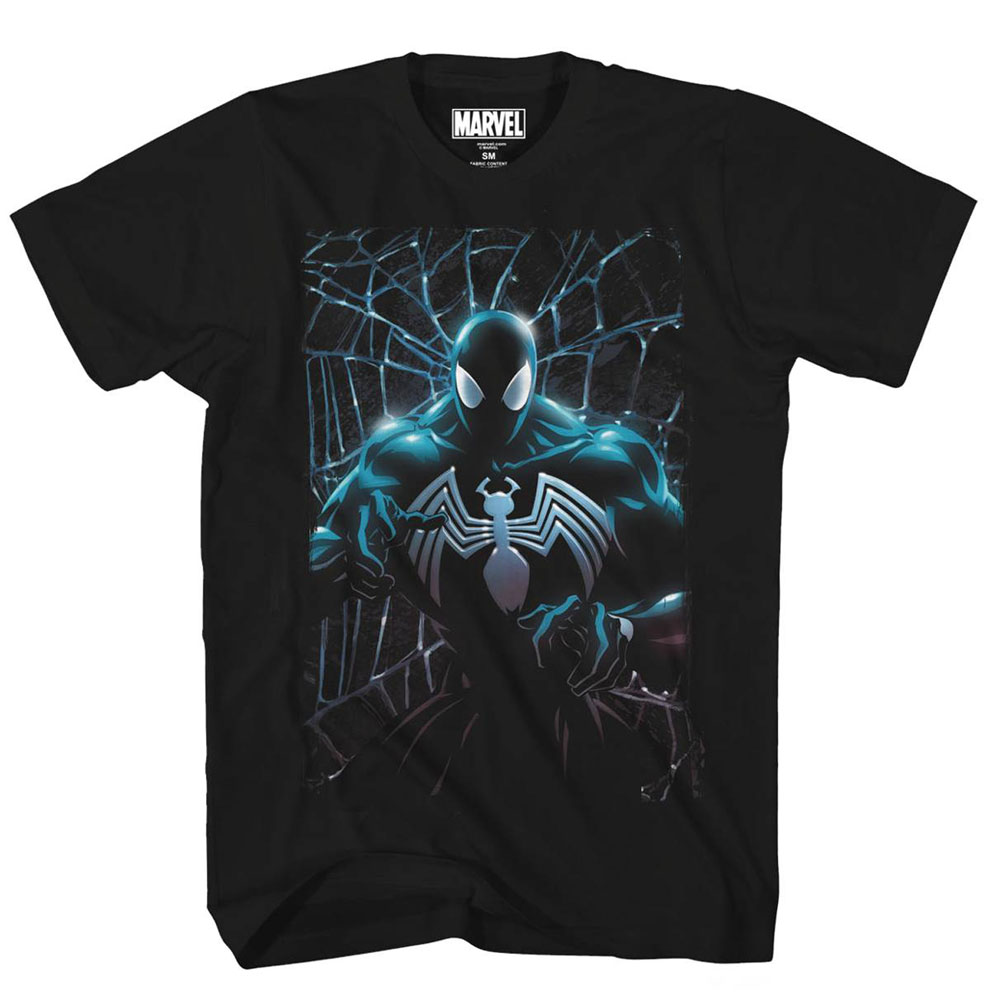 Image: Spider-Man T-Shirt: Gleaming Spidey [Black]  (L) - Mad Engine