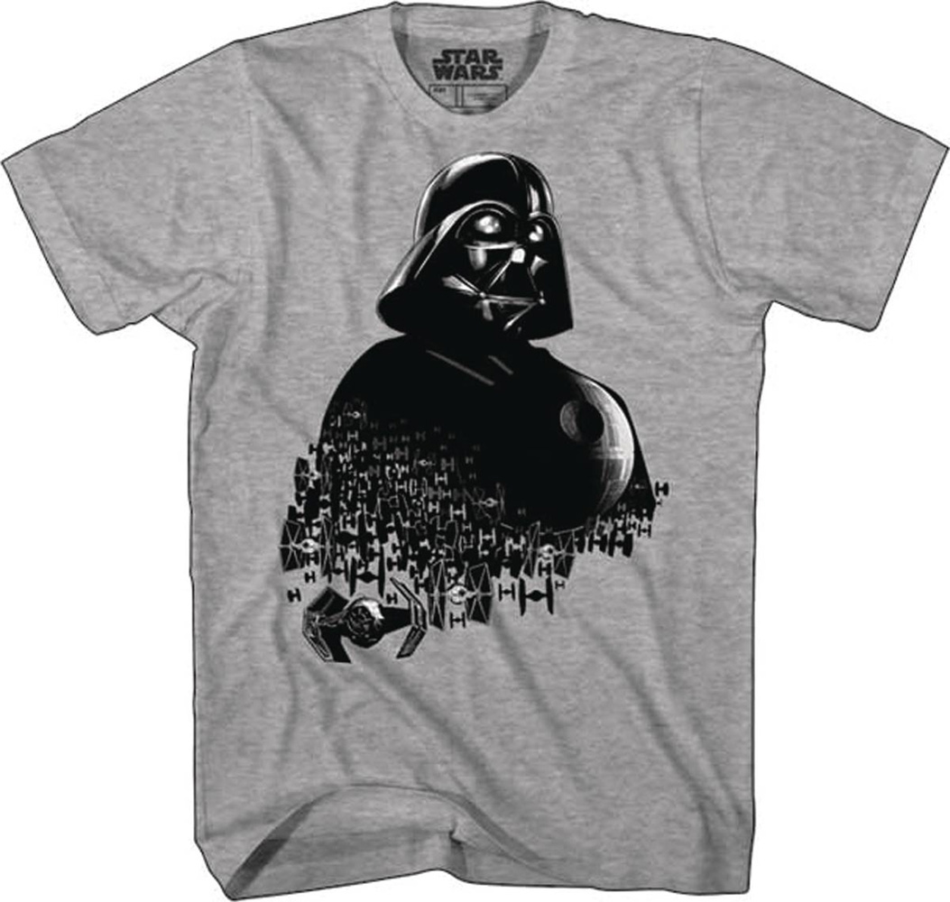 Image: Star Wars T-Shirt: Vader Swarm [Gray]  (L) - Mad Engine