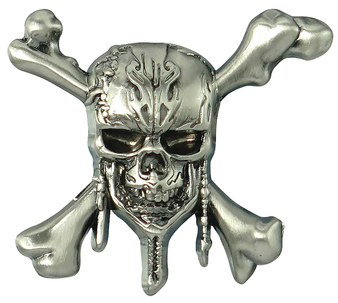 Image: Pirates of the Caribbean Pewter Lapel Pin: Skull  - Monogram Products