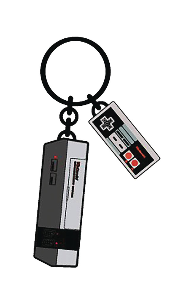 Image: Nintendo Keychain: Nintendo Console and Controller  - Bioworld Merchandising