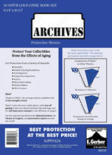 Image: Archives Sleeves: Super Gold Size  (8-1/4x11) (50)