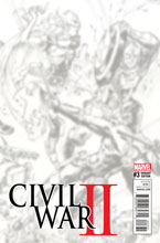 Image: Civil War II #3 (Gi b&w virgin Connecting D variant cover) - Marvel Comics