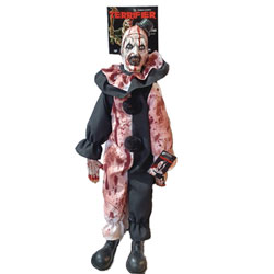 Image: Terrifier Art the Clown 24-inch Rag Doll  (Bloody variant) - Scarepros Halloween, Inc.
