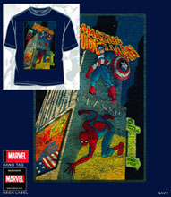 Image: Spider-Man: Film Noir Light Navy PX T-Shirt  (XXL)