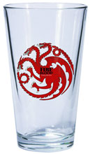 Image: Game of Thrones Pint Glass: Targaryen Sigil 