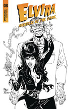 Image: Elvira: Mistress of the Dark #8 (incentive cover - Royle B&W) (20-copy) - Dynamite