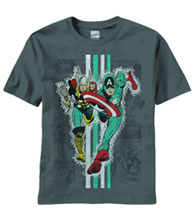 Image: Cap & Thor: Super-Hero Duo T-Shirt Charcoal  (L)