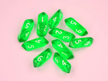 Image: Crystal Translucent D6 10-Piece Set: Green 