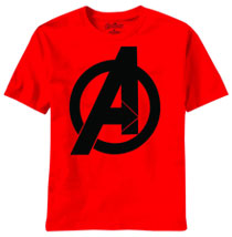 Image: Avengers Movie: Bold Logo PX T-Shirt Red  (L)