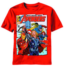 Image: Avengers Movie: Bright Comic T-Shirt Red  (L)