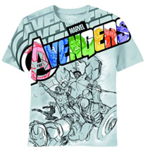 Image: Avengers Movie: Avengeance AOP T-Shirt Silver  (L)