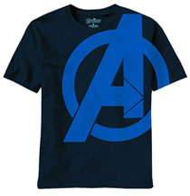 Image: Avengers Movie: Solid Shield T-Shirt Navy  (L)