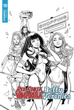 Image: Red Sonja and Vampirella Meet Betty and Veronica #10 (incentive 1:20 cover - Braga B&W)  [2020] - Dynamite