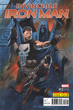 Image: Invincible Iron Man #13 (variant Defenders cover - Chris Stevens) - Marvel Comics
