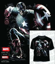 Image: Captain America: Normandy Invasion Black PX T-Shirt  (L)