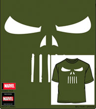 Image: Punisher: Punish Face Military Green T-Shirt  (XXL)