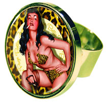 Image: Bettie Page: Golden Leopard - Adjustable Ring 