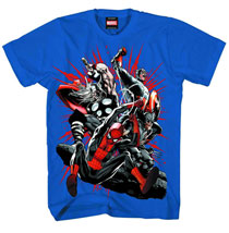 Image: Marvel Heroes: Red & Black T-Shirt Navy Glow  (XXL)