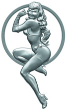 Image: Bettie Page: Girl of Our Dreams Sculpted Metal Pin 