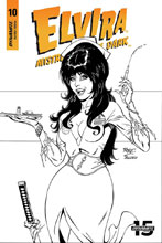 Image: Elvira: Mistress of the Dark #10 (incentive cover - Royle B&W) (20-copy) - Dynamite