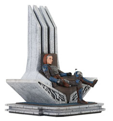 Image: Star Wars: Premier Collection Statue: Mandalorian - Bo-Katan on Throne  - Diamond Select Toys LLC