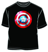 Image: Captain America: Rendered Shield Black PX T-Shirt  (XXL)